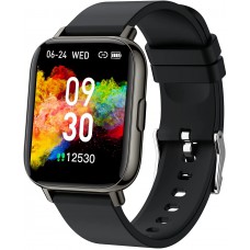 Smart Watch for Men Women, Fitness Tracker 1.69 Full Touch Screen Smartwatch with Heart Rate Monitor, Sleep Monitor IP68 Waterproof Pedometer Activity Tracker Fitness Watch for Android Phones Black